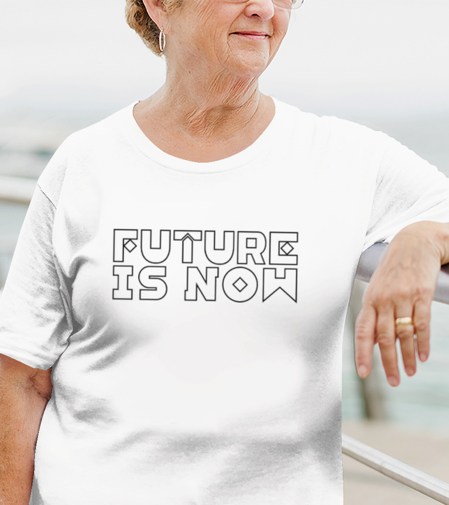 Future Is Now Geometric Lettering T-Shirt