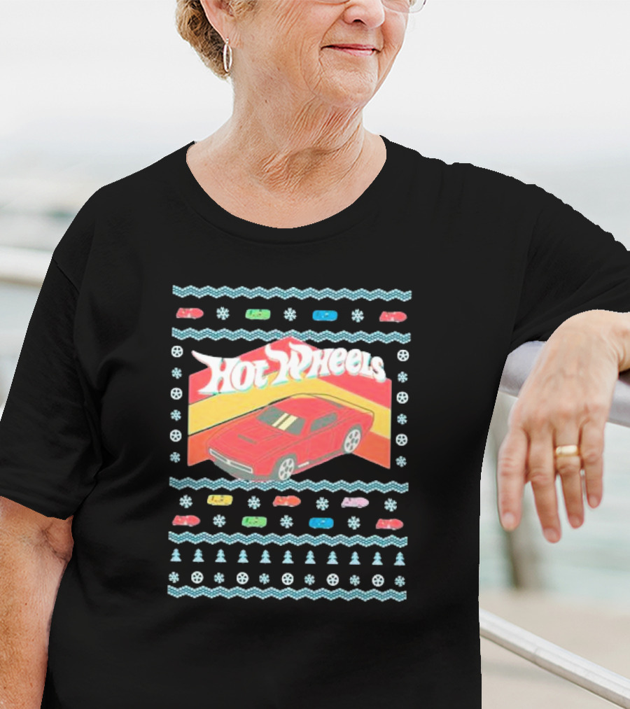 Hot Wheels Holiday Red Car Snowflake T-Shirt