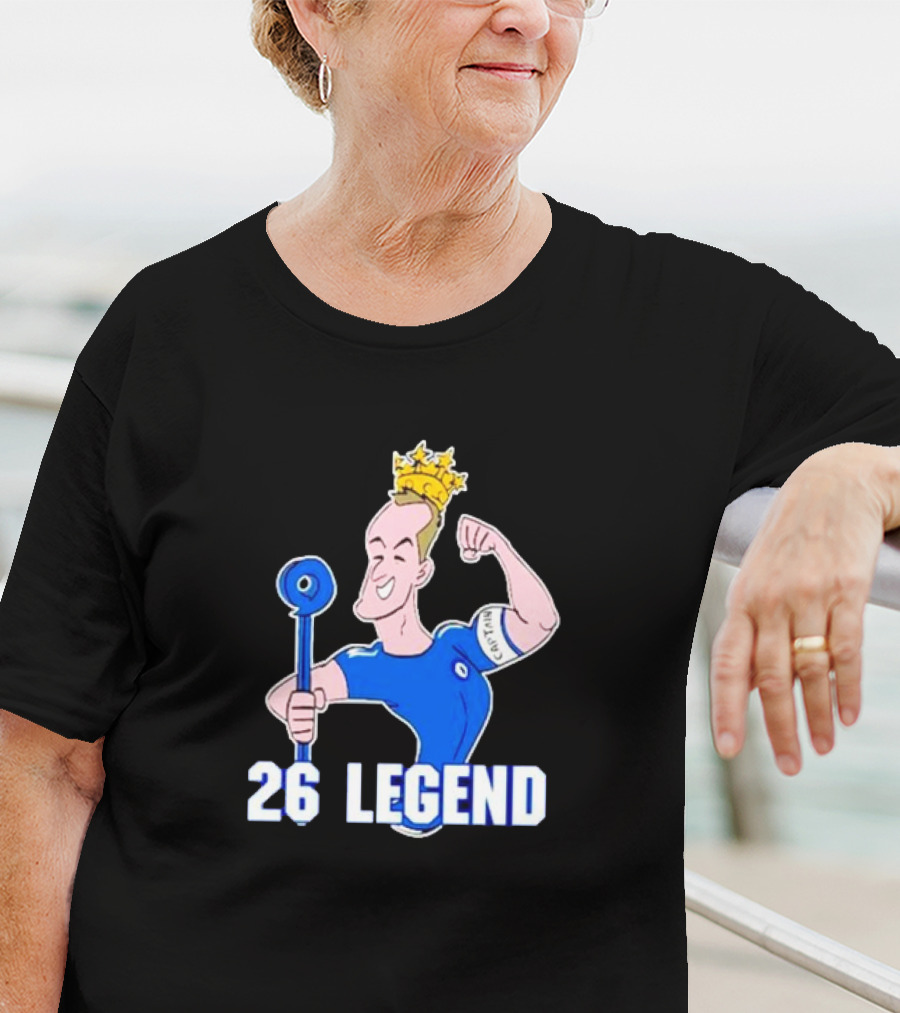 26 Legend Cartoon Crowned Football Captain T-Shirt