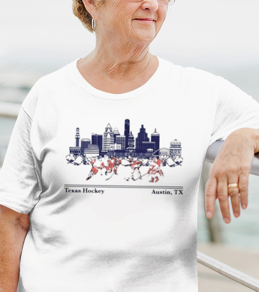 Texas Longhorns Hockey Austin TX Skyline T-Shirt