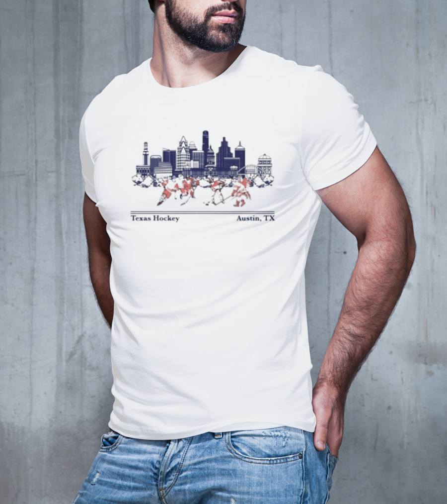 Texas Longhorns Hockey Austin TX Skyline T-Shirt
