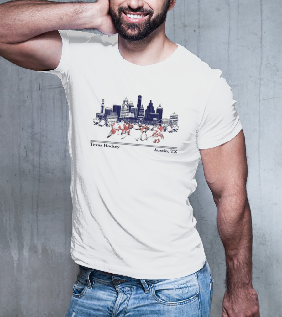 Texas Longhorns Hockey Austin TX Skyline T-Shirt