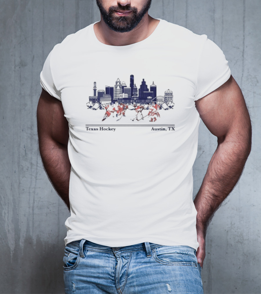 Texas Longhorns Hockey Austin TX Skyline T-Shirt