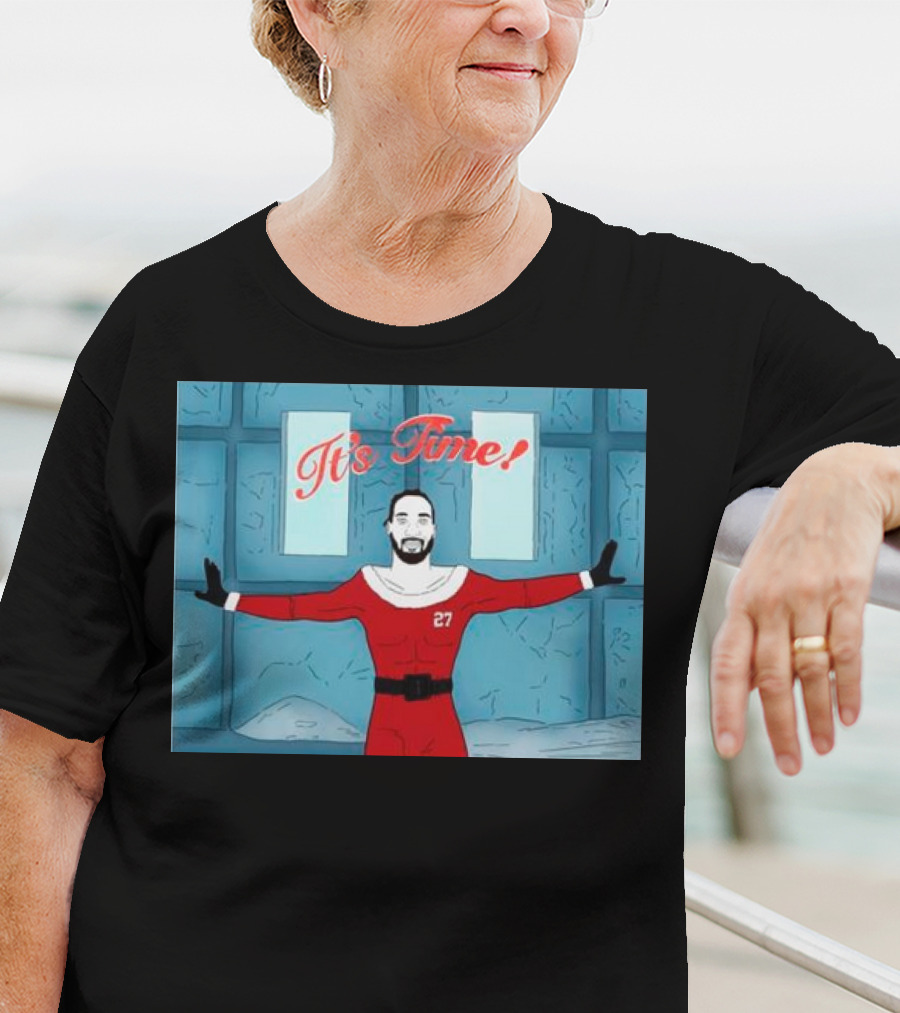 Dontae Johnson Santa It's Time In Red Suit With Number 27 T-Shirt