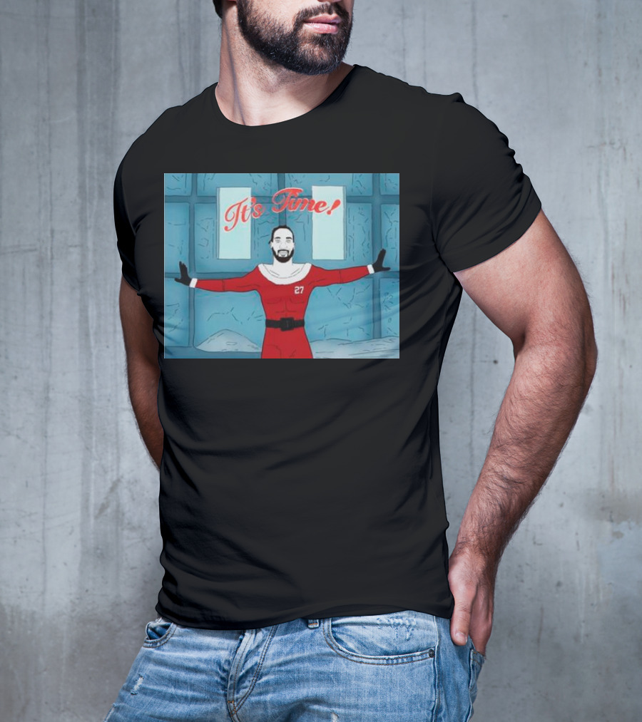 Dontae Johnson Santa It's Time In Red Suit With Number 27 T-Shirt