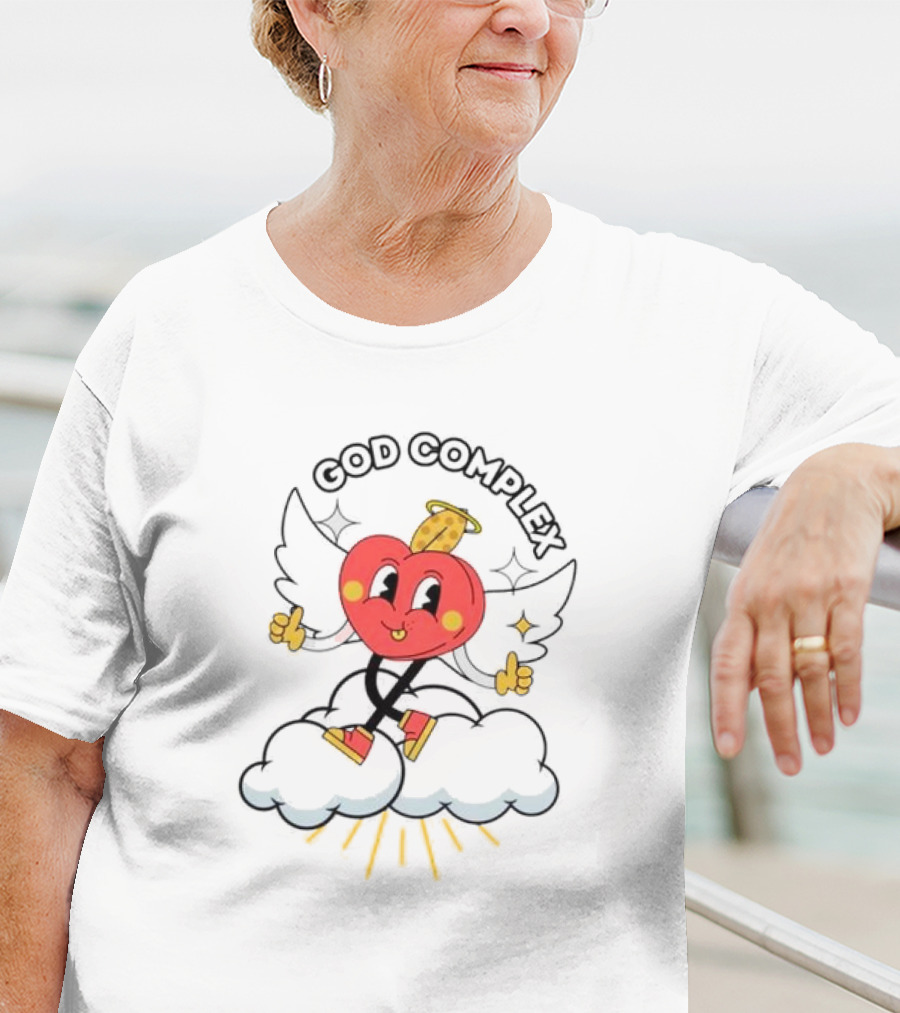 Heart With Angel Wings On Cloud God Complex T-Shirt