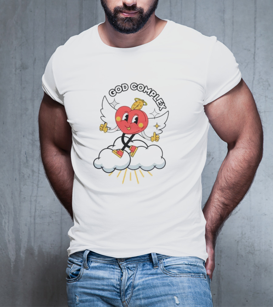 Heart With Angel Wings On Cloud God Complex T-Shirt