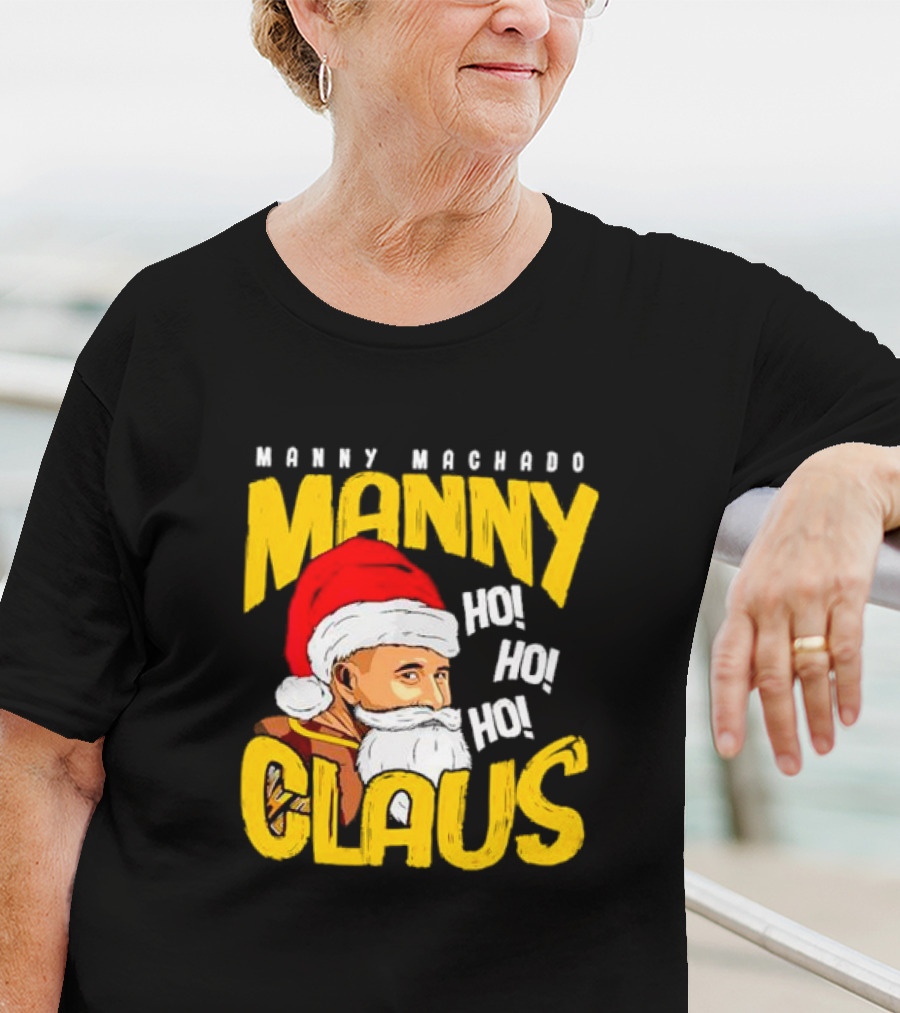 Manny Machado Manny Claus Santa Hat Ho Ho Ho T-Shirt