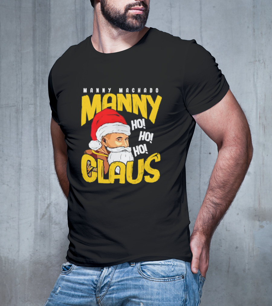 Manny Machado Manny Claus Santa Hat Ho Ho Ho T-Shirt
