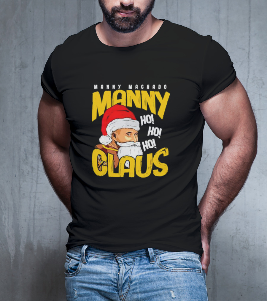 Manny Machado Manny Claus Santa Hat Ho Ho Ho T-Shirt