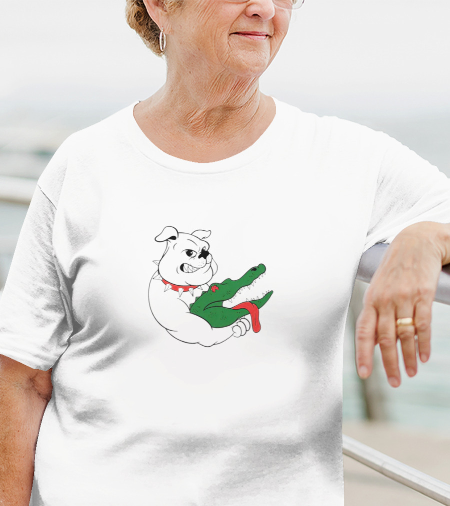 Choke-Out Ga Bulldog Holding Crocodile T-Shirt
