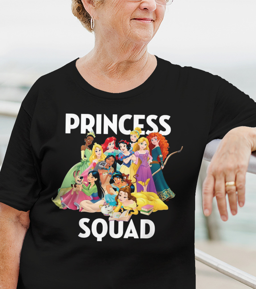 Disney Princess Squad Ensemble With Classic Animated Royal Characters T-Shirt