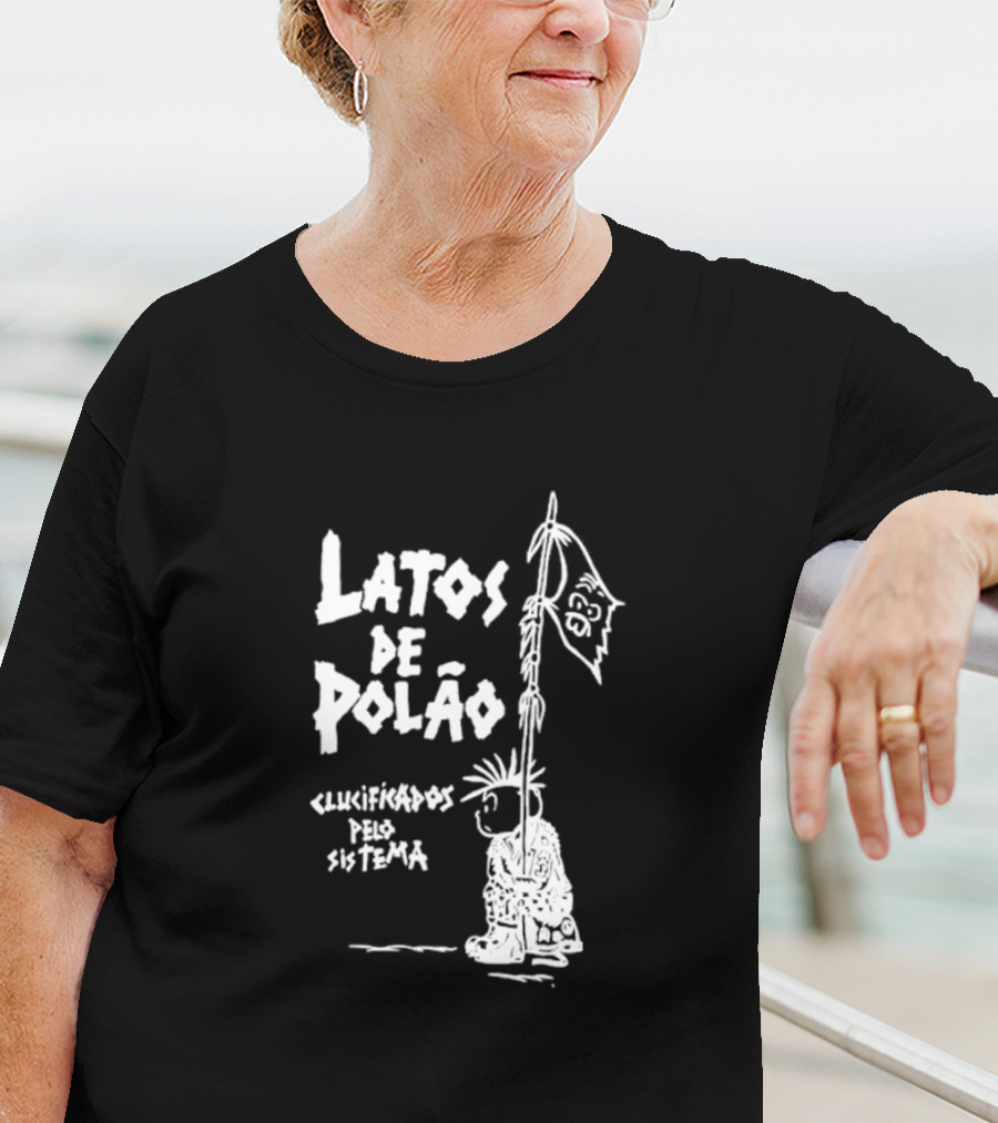 Latos De Polão Clucificados Pelo Sistema 89 Flag Cartoon Drawing T-Shirt
