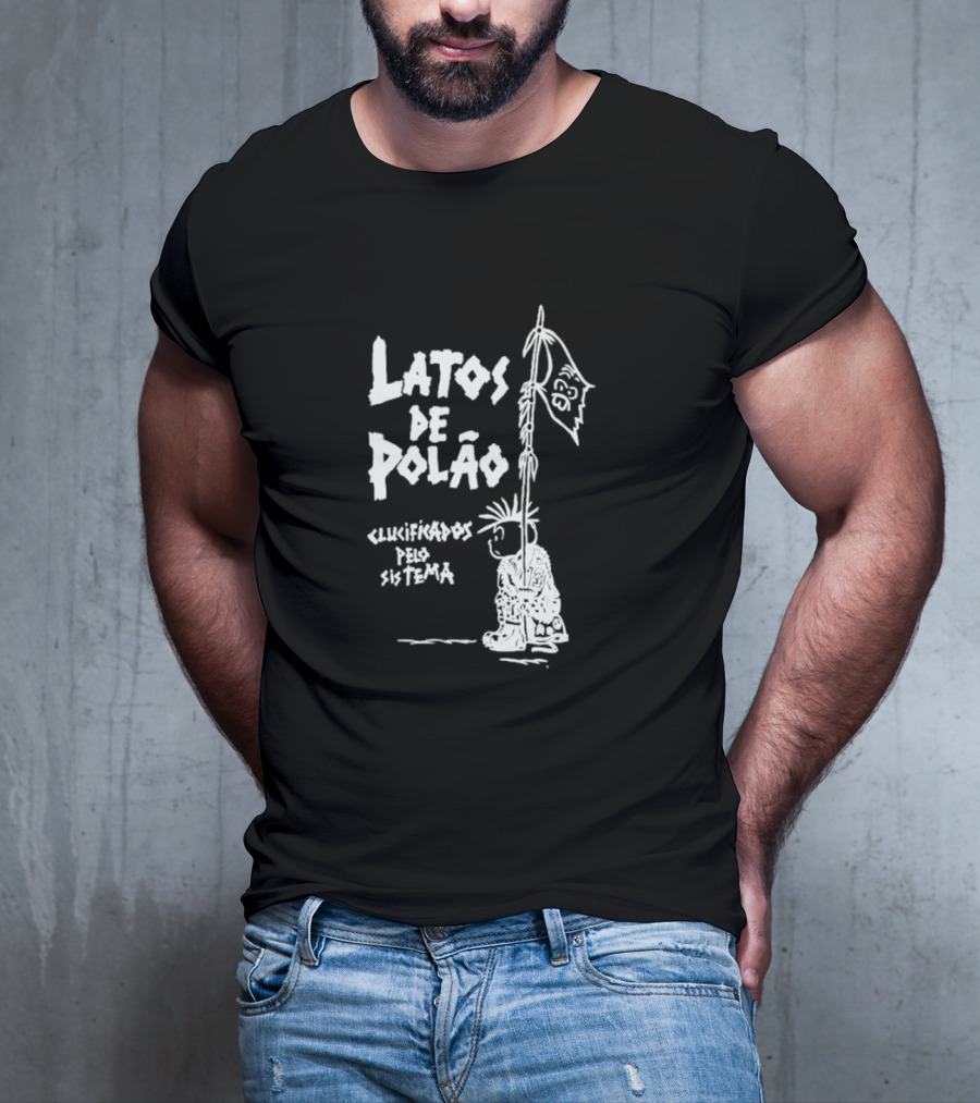 Latos De Polão Clucificados Pelo Sistema 89 Flag Cartoon Drawing T-Shirt