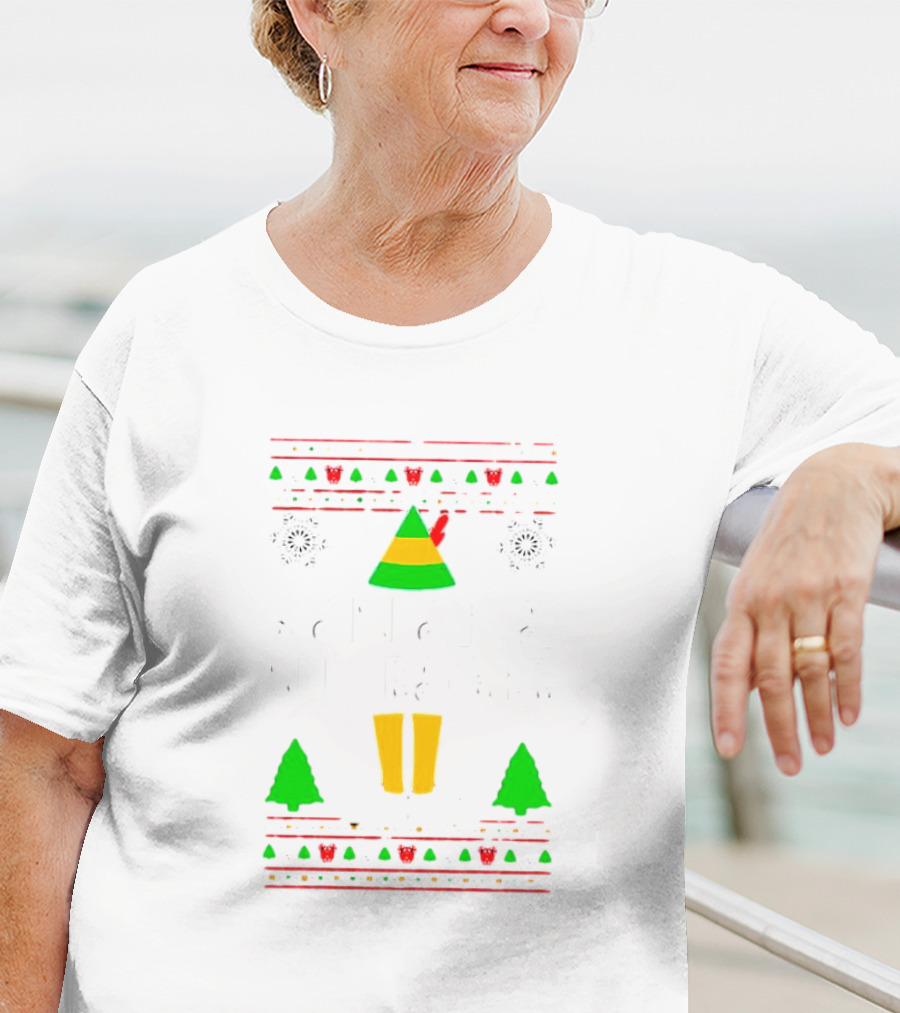 Son Of A Nutcracker Elf Christmas Snowflakes Trees Santa's Workshop T-Shirt