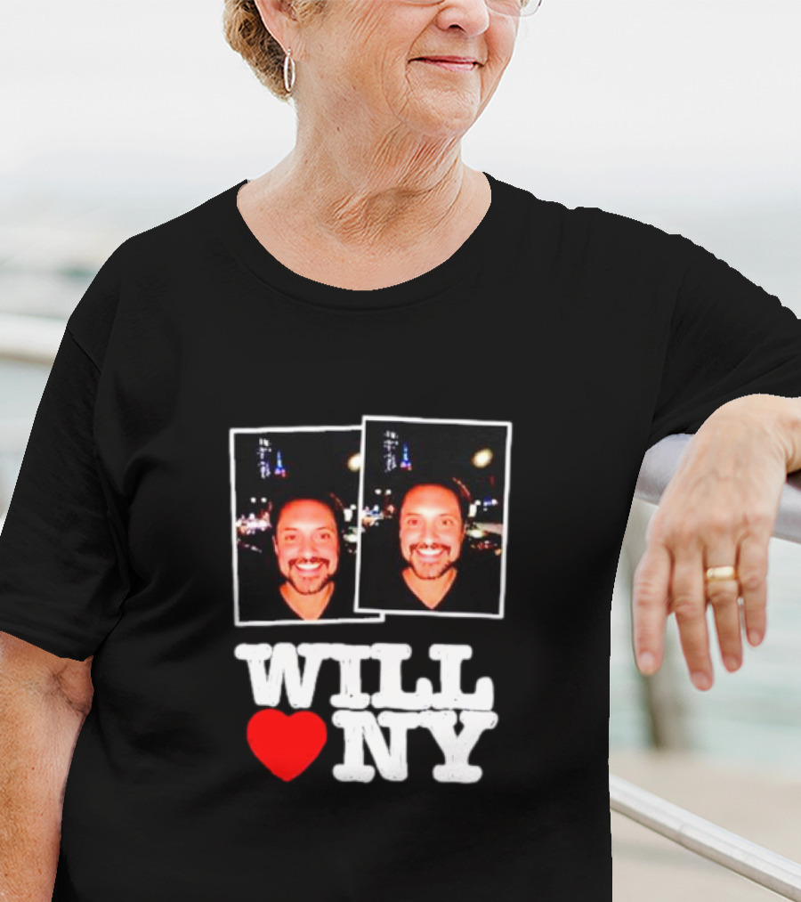 WILL ❤️ NY Double Photo Smiling Face T-Shirt