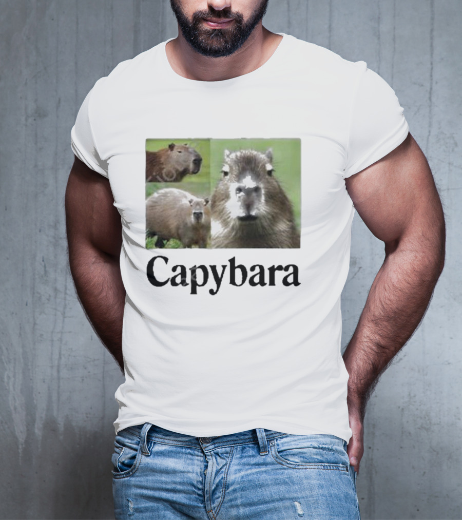 At The Moment Shop Capybara Trio Close-Up T-Shirt