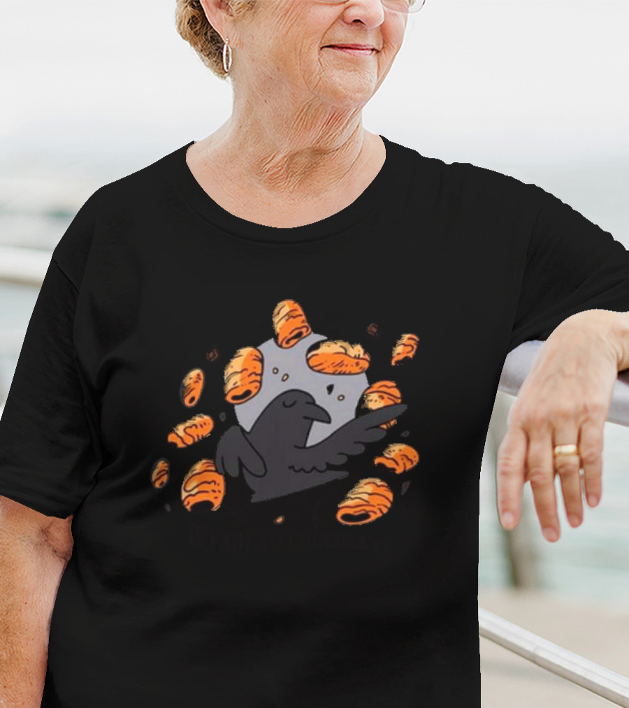 Crow Surrounded By Pain Au Chocolat T-Shirt