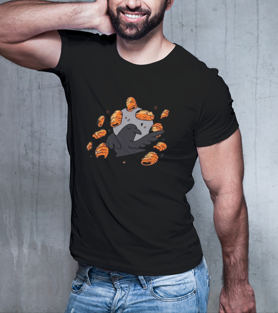 Crow Surrounded By Pain Au Chocolat T-Shirt