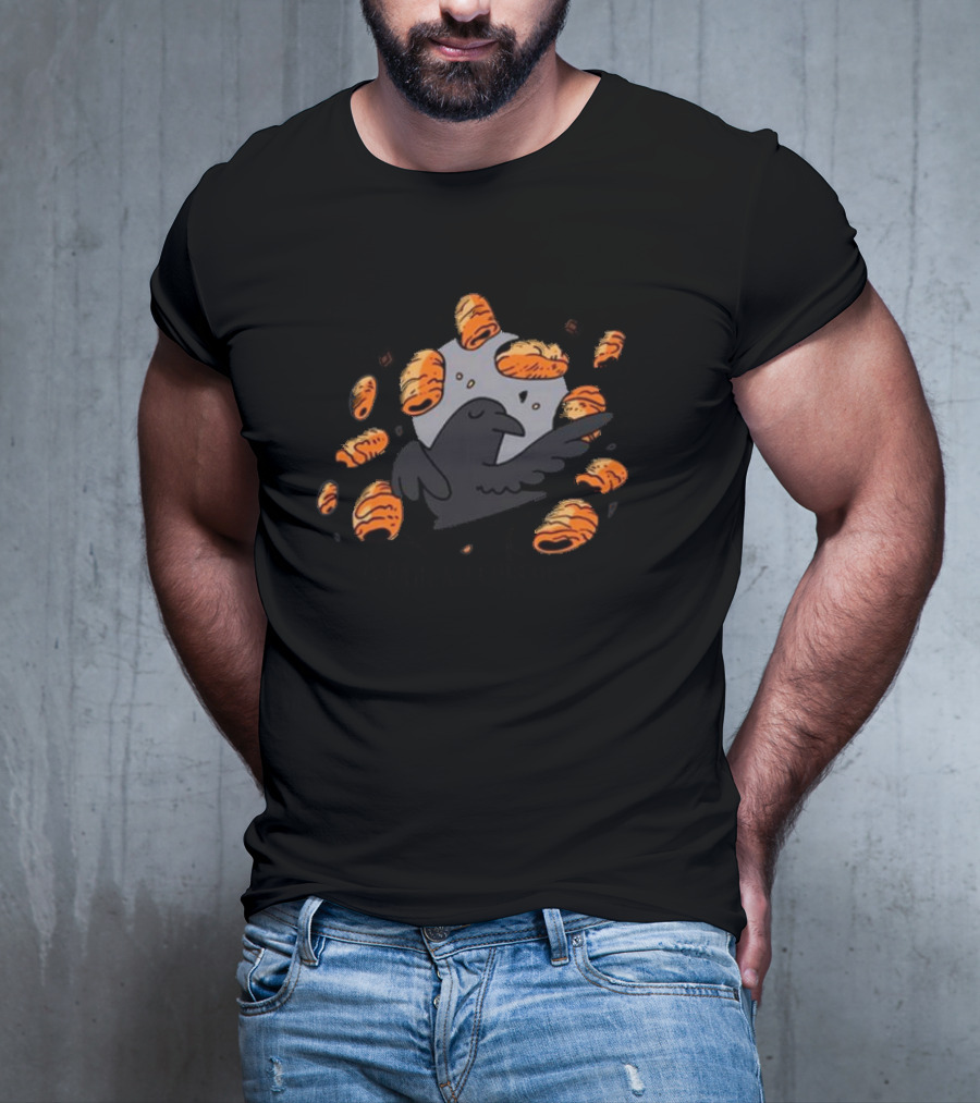 Crow Surrounded By Pain Au Chocolat T-Shirt