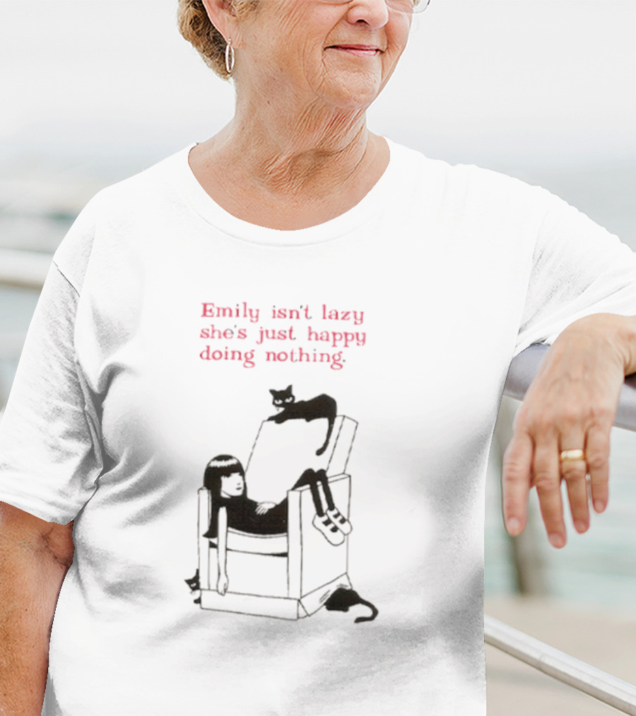Emily Isn’t Lazy She’s Just Happy Doing Nothing Chair And Cat T-Shirt