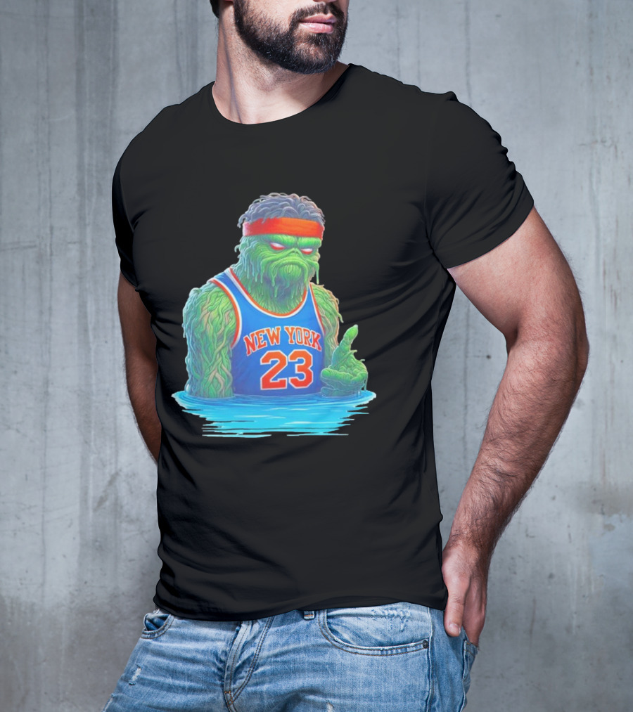 Mitchell Robinson New York Knicks Blockness Monster 23 Iconic Monster T-Shirt