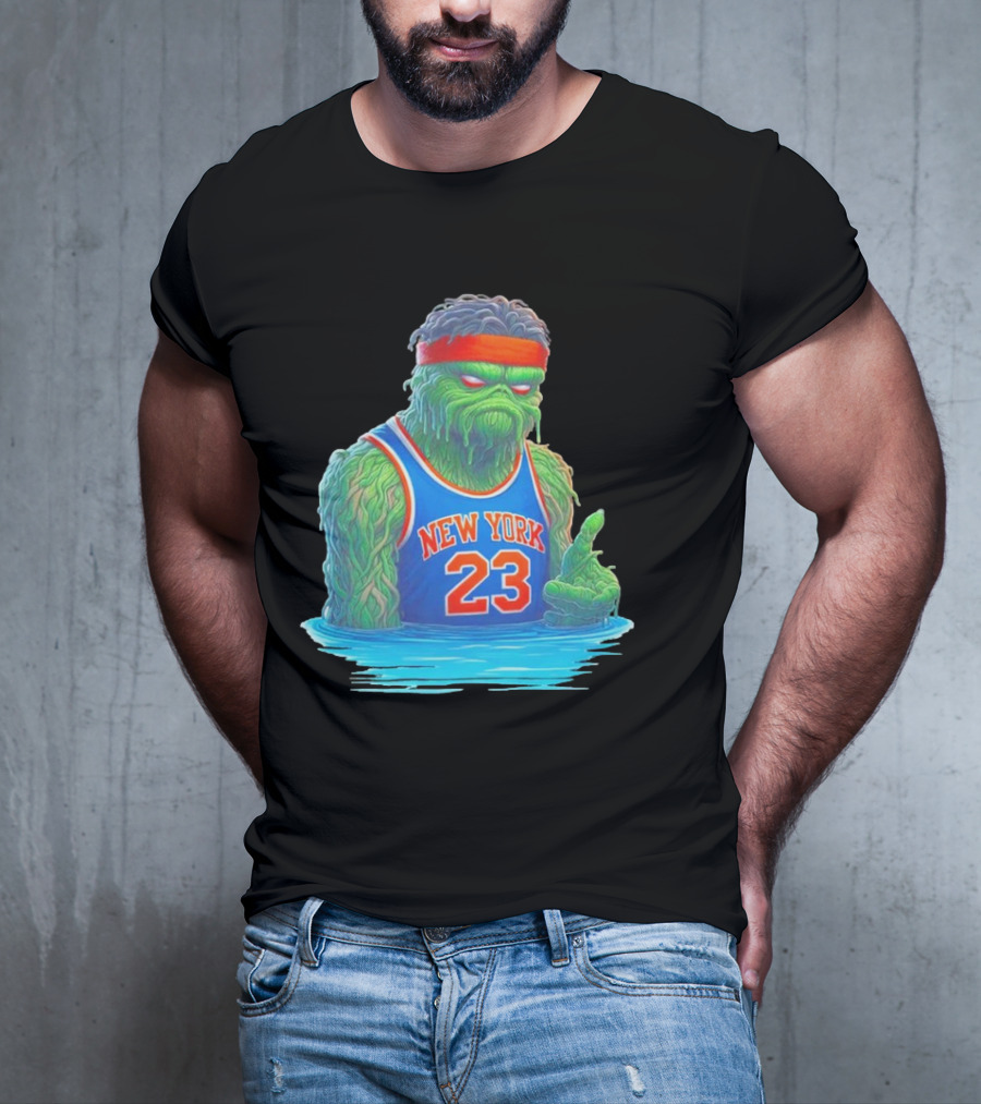 Mitchell Robinson New York Knicks Blockness Monster 23 Iconic Monster T-Shirt