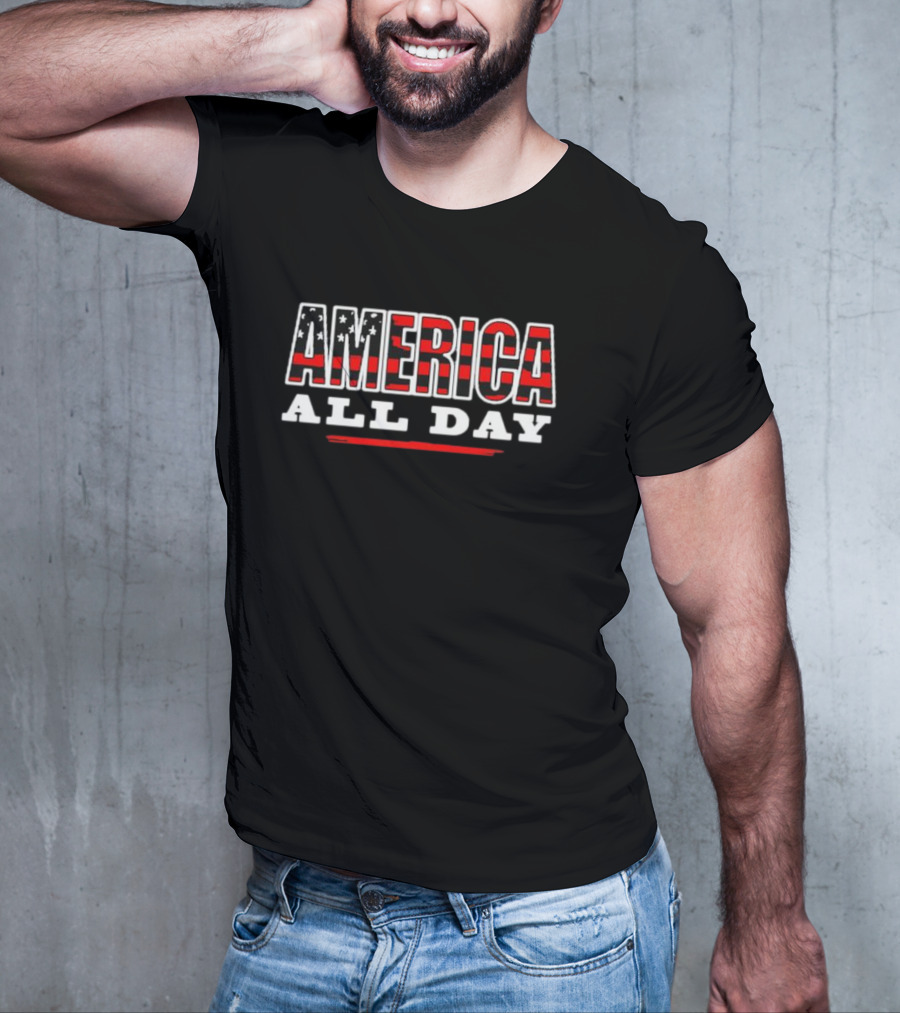 AMERICA All Day Stars Stripes T-Shirt