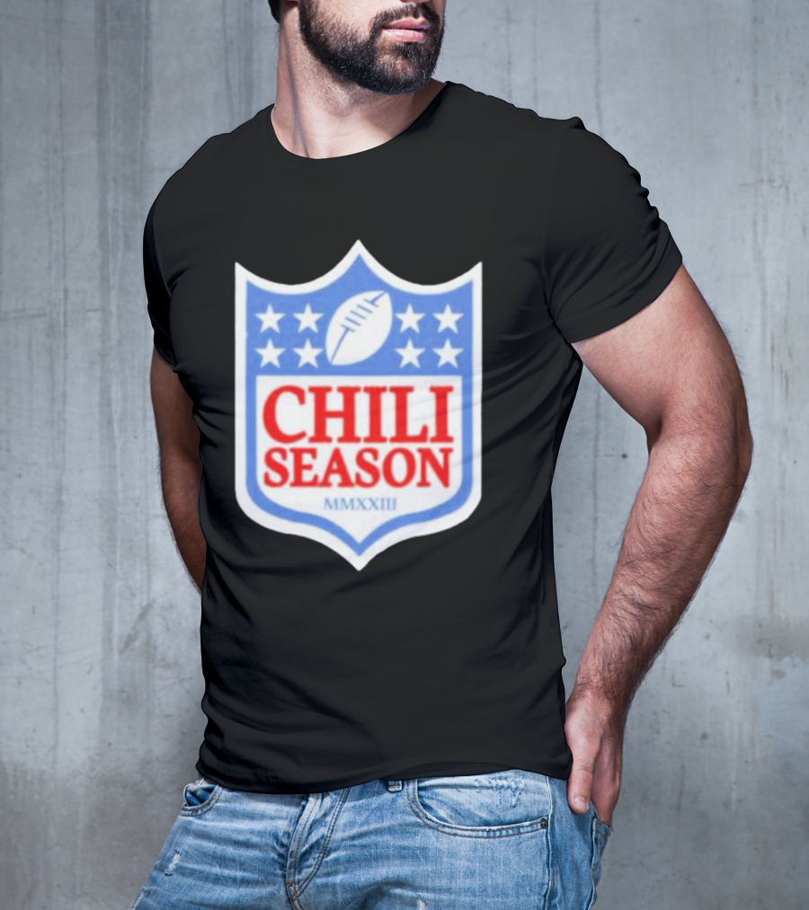 Chili Season MMXXIII Football Shield T-Shirt