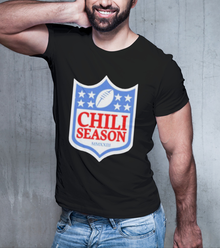 Chili Season MMXXIII Football Shield T-Shirt