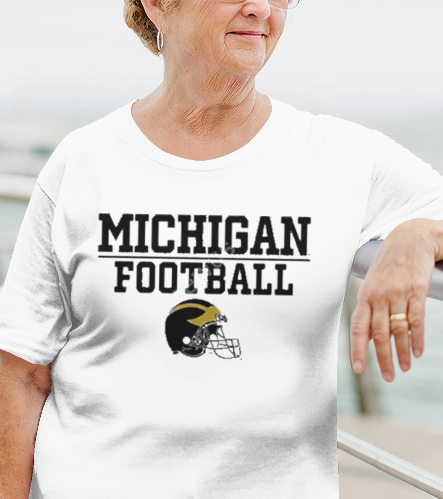 Mden Michigan Football Helmet T-Shirt