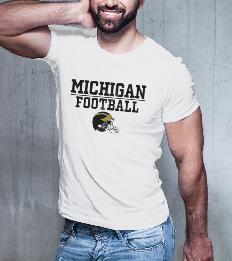 Mden Michigan Football Helmet T-Shirt