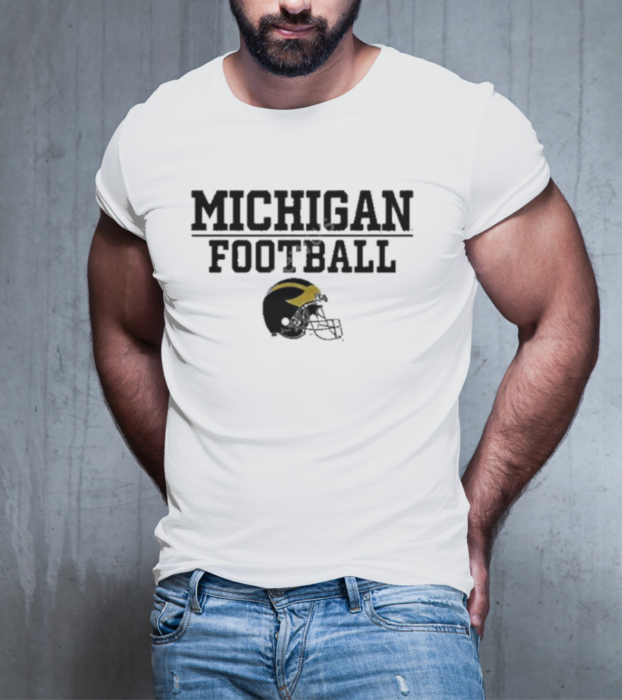 Mden Michigan Football Helmet T-Shirt
