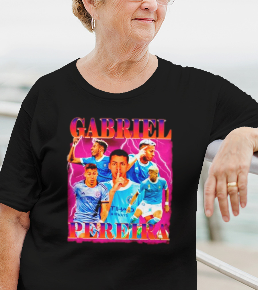 GABRIEL PEREIRA NYCFC Soccer Lightning Collage T-Shirt
