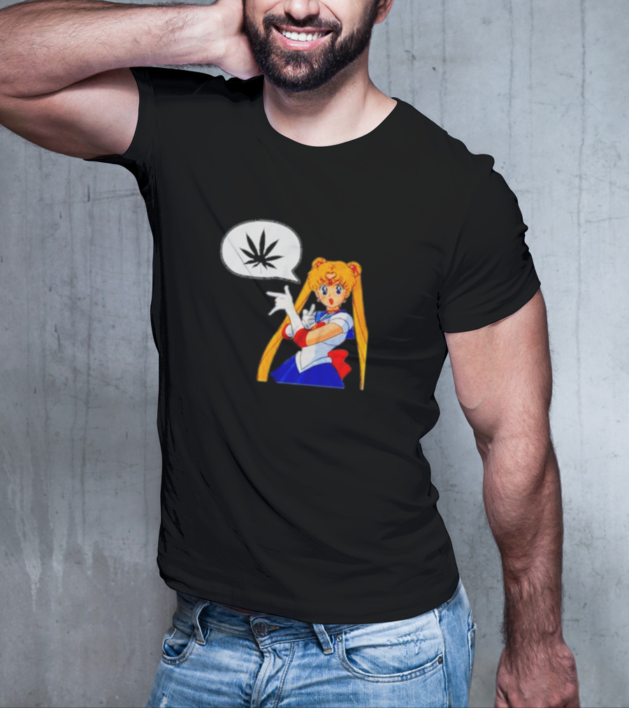 Sailor Moon Marijuana Speech Bubble Iconic Character T-Shirt