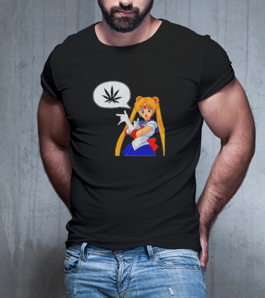 Sailor Moon Marijuana Speech Bubble Iconic Character T-Shirt