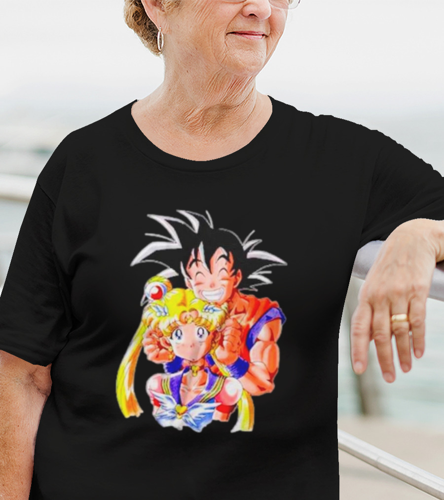 Sailor Moon And Goku Crossover Fusion Character Collaboration T-Shirt