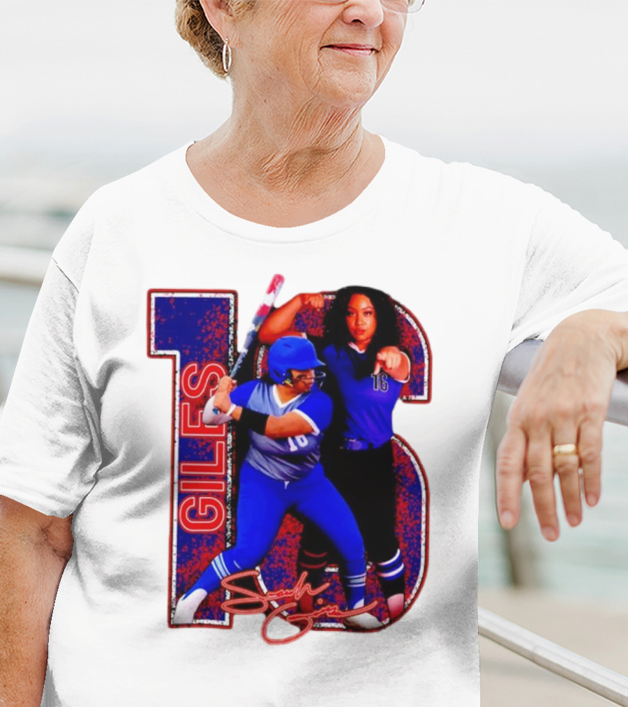 Giles 16 Softball Players Signature Sam Lodge Jessup T-Shirt