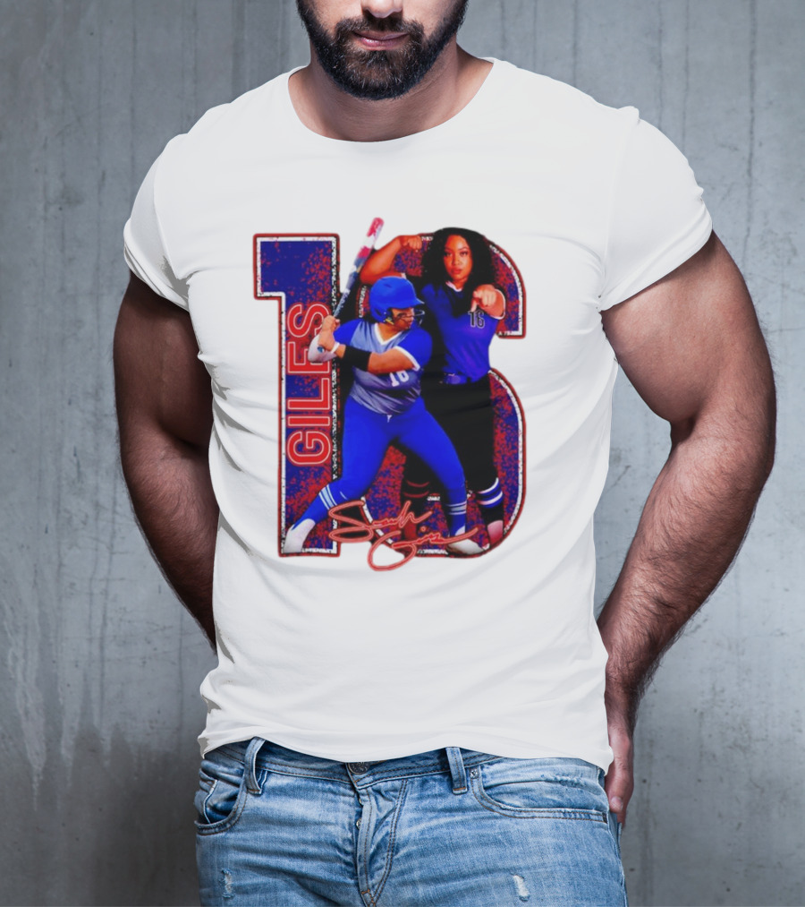 Giles 16 Softball Players Signature Sam Lodge Jessup T-Shirt