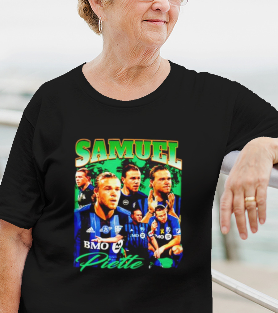 Samuel Piette Soccer Montage BMO Blue Jersey T-Shirt