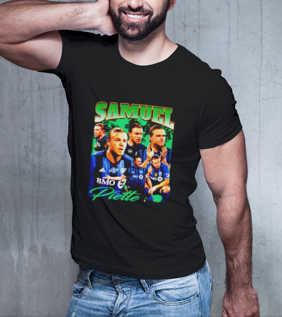 Samuel Piette Soccer Montage BMO Blue Jersey T-Shirt