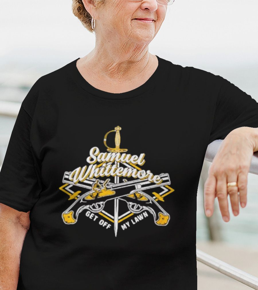 Samuel Whittemore Get Off My Lawn Emblem With Swords And Muskets T-Shirt