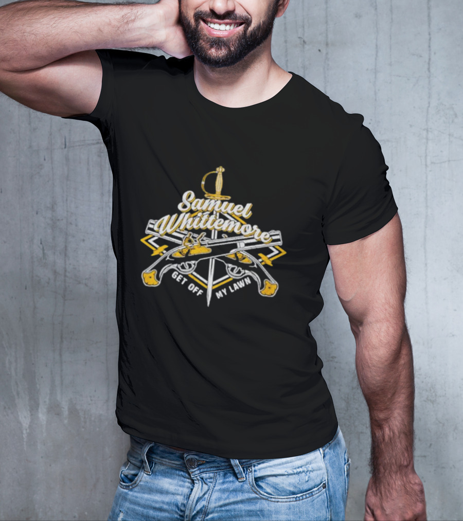 Samuel Whittemore Get Off My Lawn Emblem With Swords And Muskets T-Shirt
