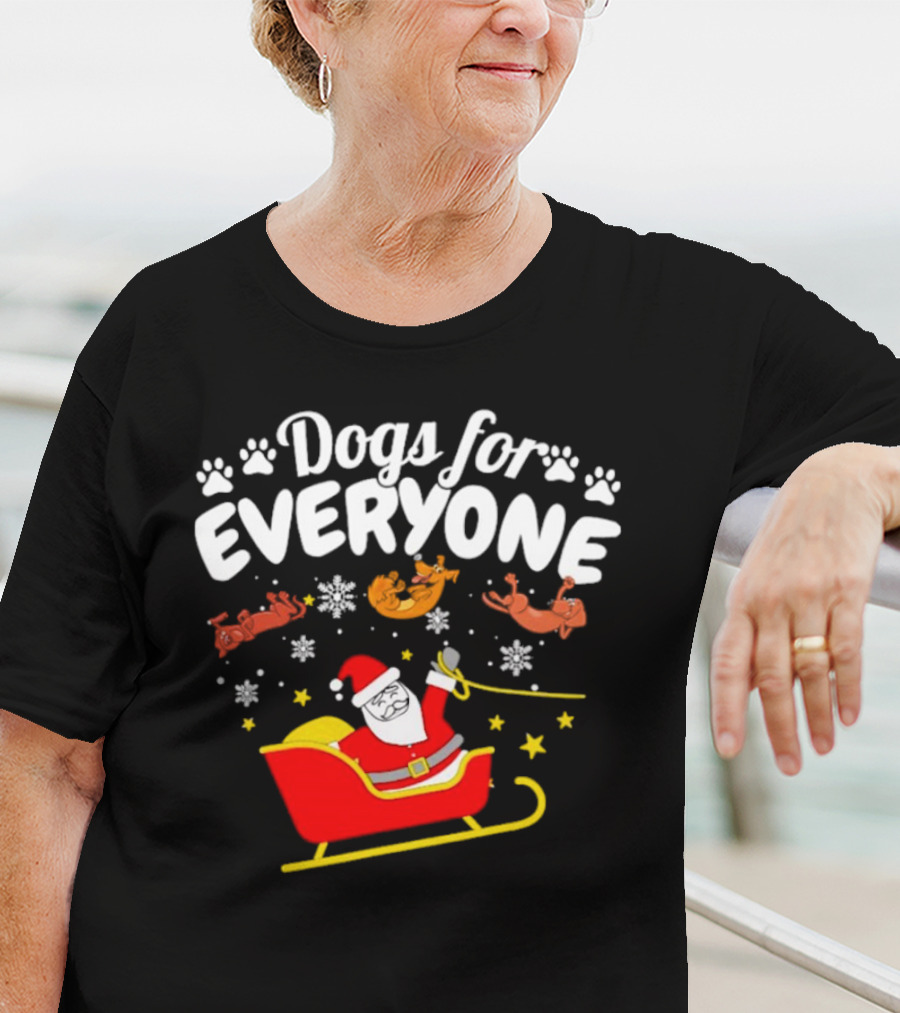 Dogs For Everyone Santa Claus Funny Christmas T-Shirt