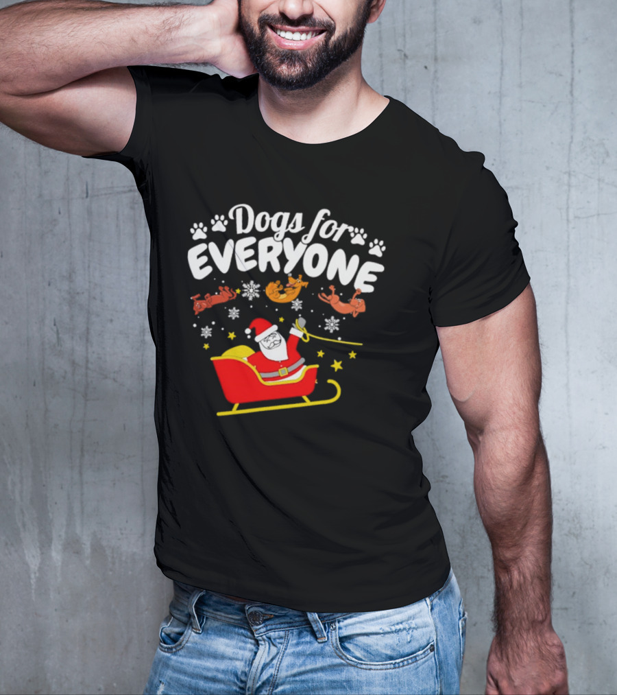 Dogs For Everyone Santa Claus Funny Christmas T-Shirt