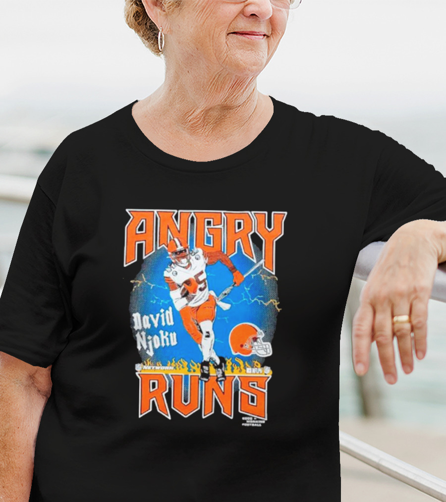Angry Runs David Njoku Cleveland Browns Football T-Shirt