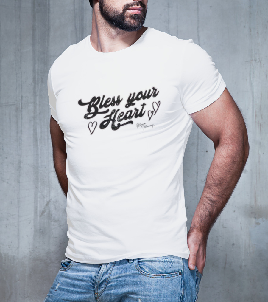 Bless Your Heart Megan Moroney With Decorative Heart Symbols T-Shirt