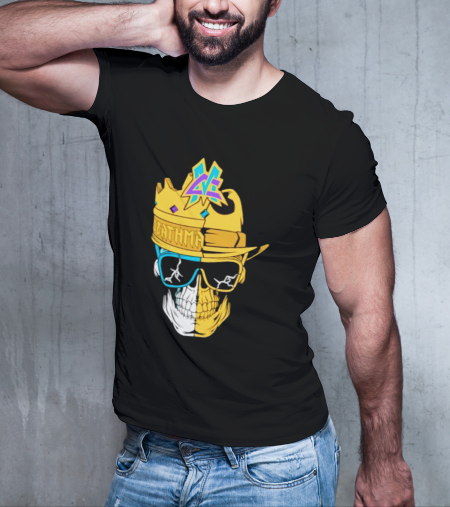 Matt Cardona Deathmatch God Crowned Skull With Sunglasses And Crown Split T-Shirt