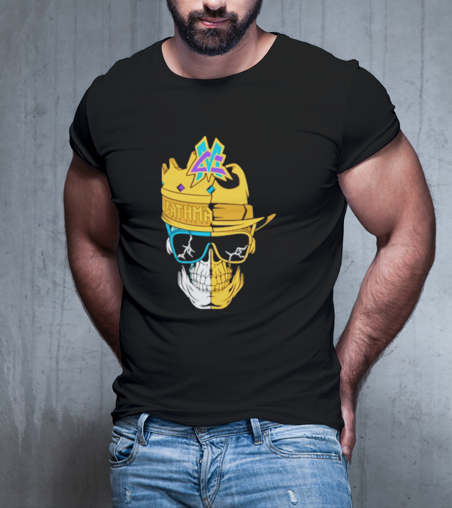 Matt Cardona Deathmatch God Crowned Skull With Sunglasses And Crown Split T-Shirt