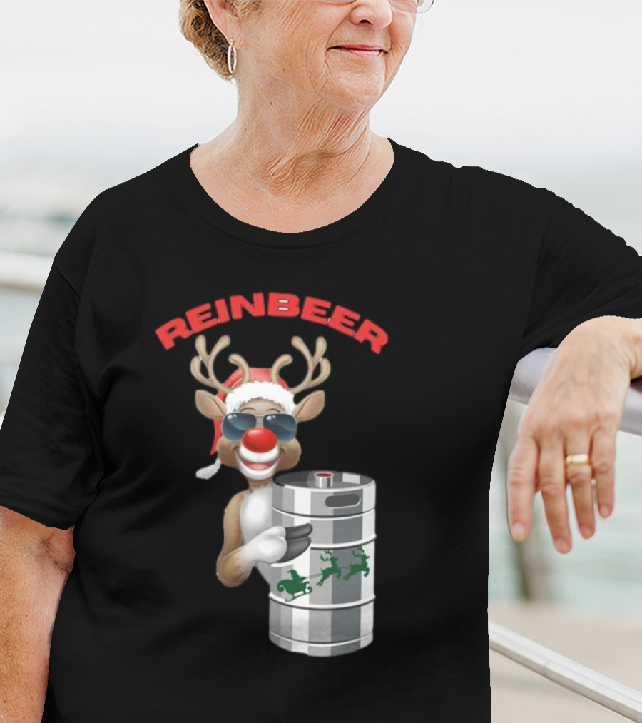 Reinbeer Reindeer Santa Funny Christmas Keg T-Shirt